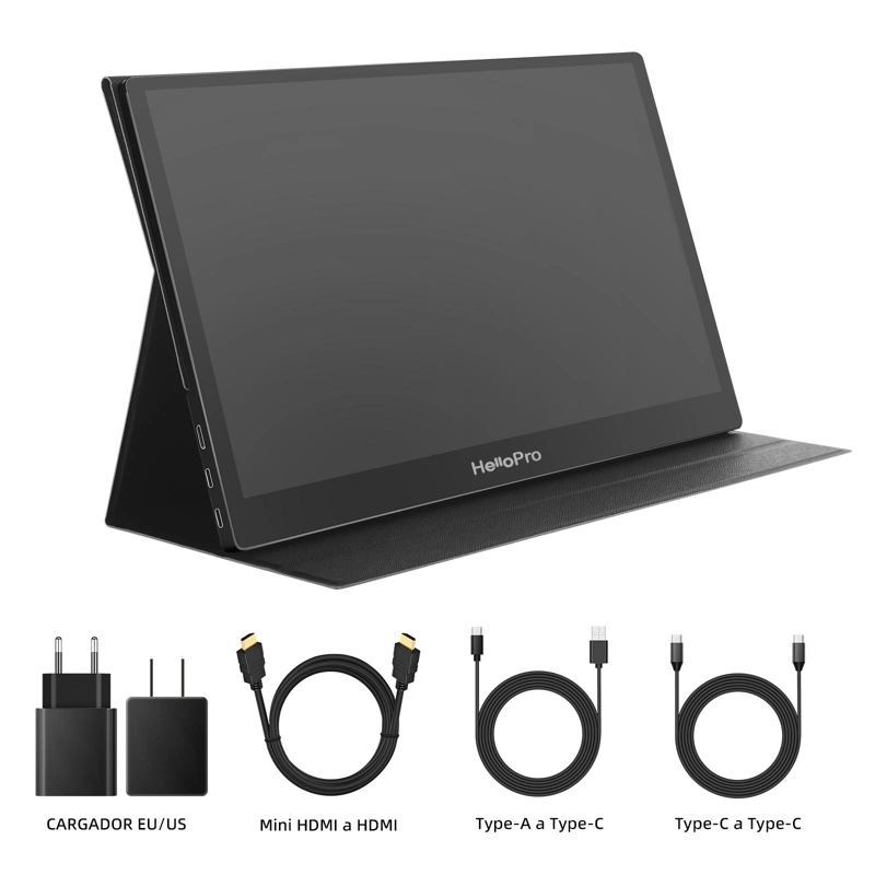 MONITOR PORTATIL 15.6' FHD, IPS + FUNDA CON SOPORTE/ HELLO M1 (REACONDICIONADO) - 2