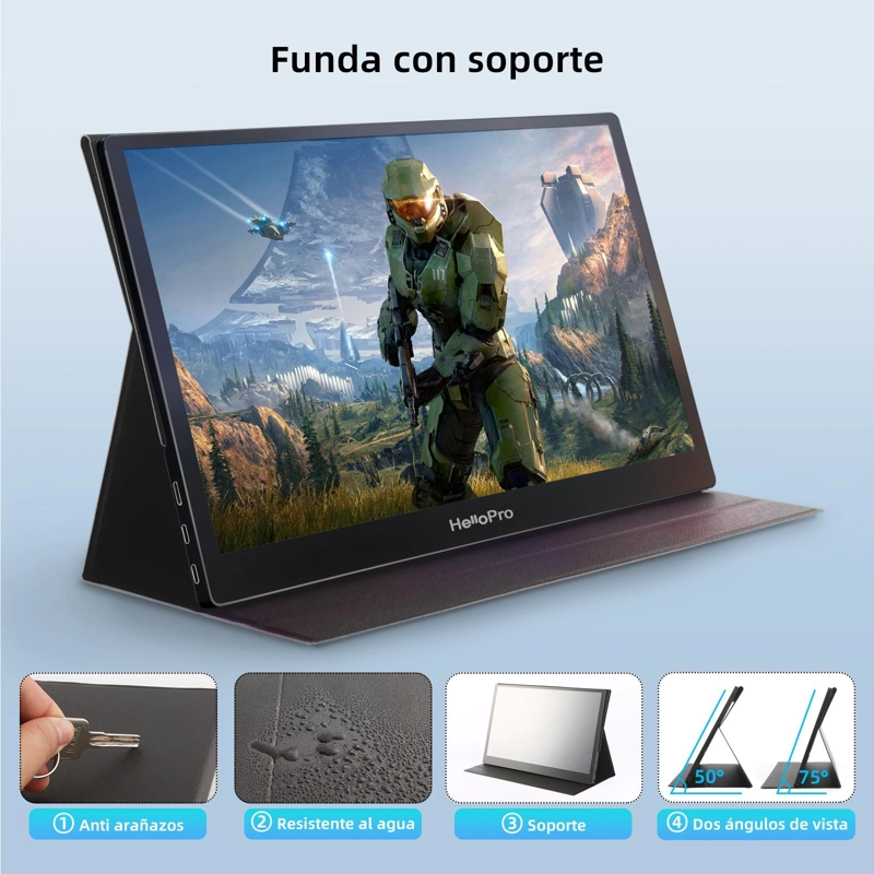 MONITOR PORTATIL 15.6' FHD, IPS + FUNDA CON SOPORTE/ HELLO M1 (REACONDICIONADO) - 5