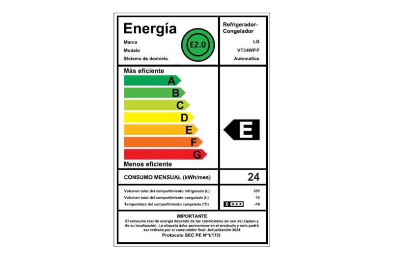 REFRIGERADOR TOP FREEZER SMART INVERTER VT34WPP / 334 LTS/ LG (NUEVO CAJA DAÑADA) - 5