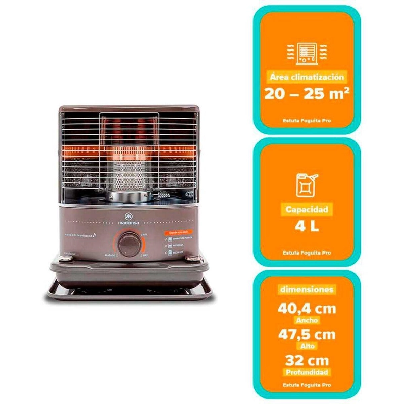ESTUFA A PARAFINA MADEMSA FOGUITA PRO 4 L (NUEVO CAJA DAÑADA) - 1