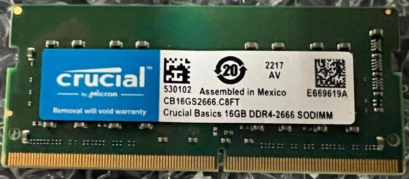 MEMORIA 16GB  RAM CRUCIAL BASICS DDR4, 2666MHZ, CL19, SO-DIMM, CB16GS2666.C8FT - 1
