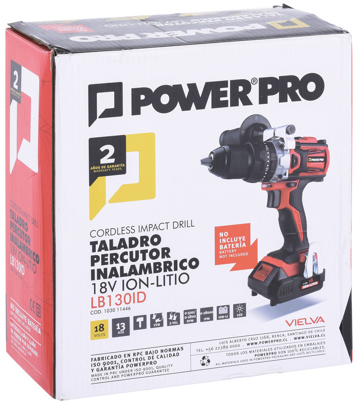 TALADRO PERCUTOR POWER PRO 18 V INALÁMBRICO - 4