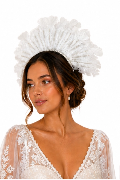 CORONA PARA NOVIA MATRIMONIO/ATENEA PLUMAS - 4