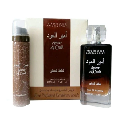 PERFUME LATTAFA AMEER AL OUDH UNISEX EDP 100 ML / DESODORANTE 50 ML ESTUCHE - 1