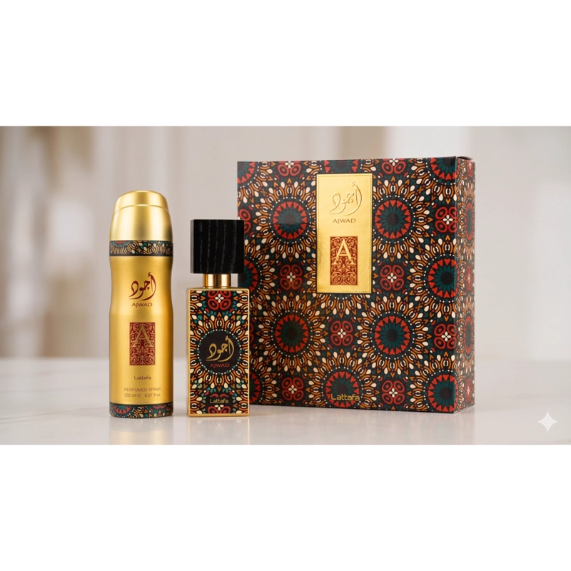 SET LATTAFA AJWAD AMADERADO UNISEX EDP 60ML 2 PCS - 3