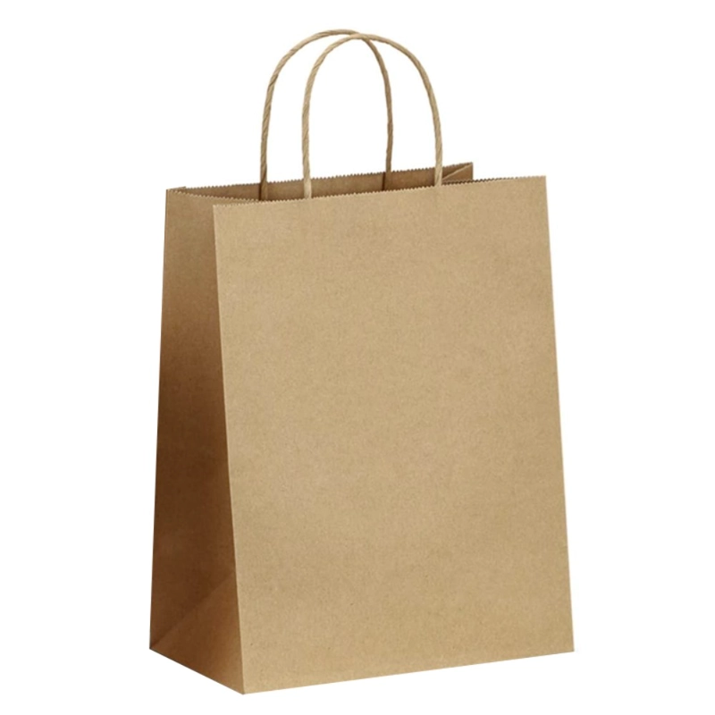 BOLSAS DE PAPEL KRAFT 22 X 10 X 30 CON MANILLA / 50 UNIDADES - 1