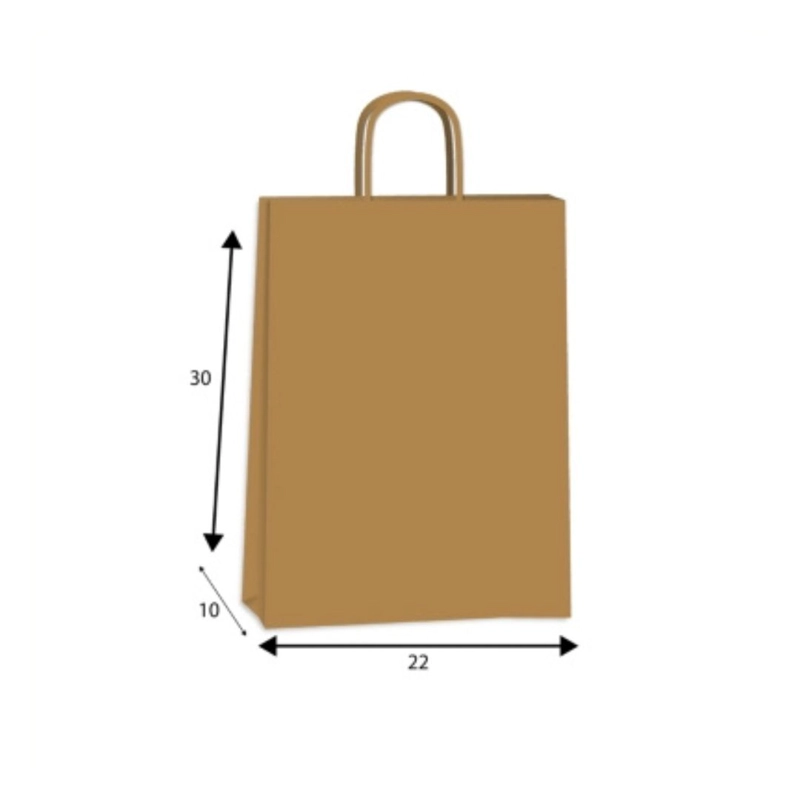 BOLSAS DE PAPEL KRAFT 22 X 10 X 30 CON MANILLA / 50 UNIDADES - 2