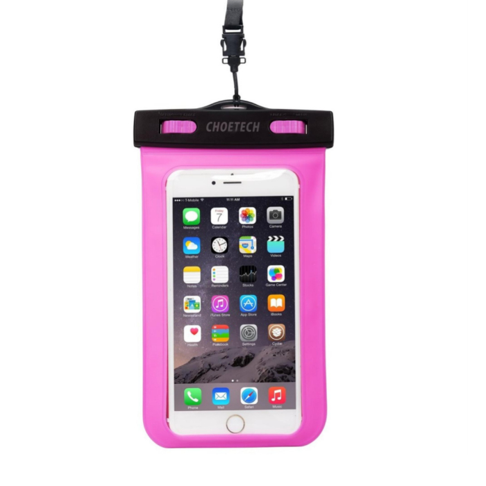 FUNDA IMPERMEABLE FLOTANTE CELULARES ROSA - 1
