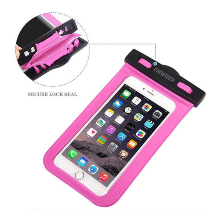 FUNDA IMPERMEABLE FLOTANTE CELULARES ROSA - 2