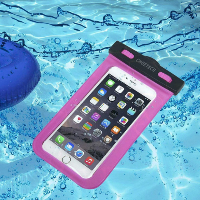 FUNDA IMPERMEABLE FLOTANTE CELULARES ROSA - 3