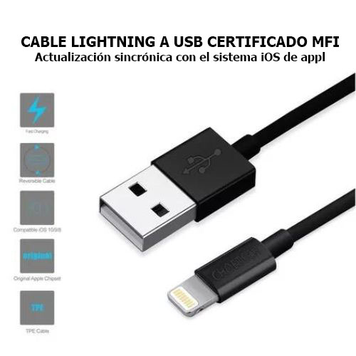 CABLE USB A LIGHTNING 1.2 MTS - 3