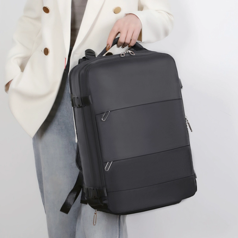 MOCHILA DE VIAJE LAPTOP COMPARTIMENTO ZAPATOS IMPERMEABLE NEGRO - 3