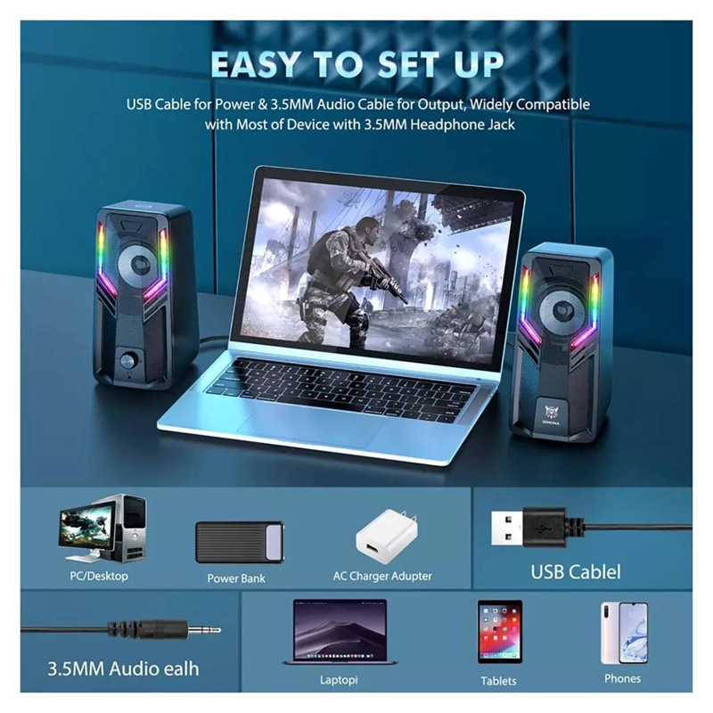 PARLANTES GAMER RGB ONIKUMA G6 - 3