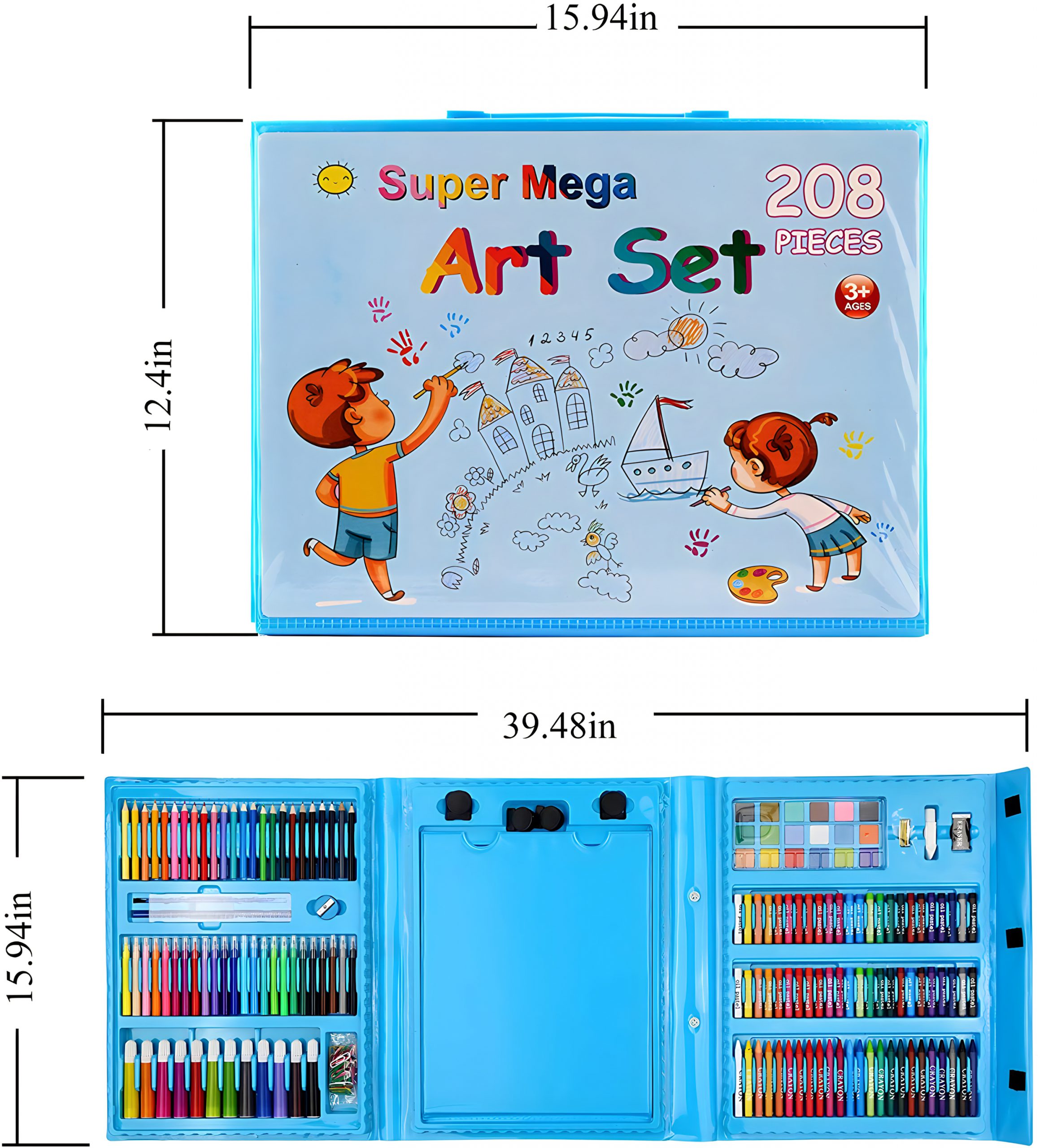 SET DE ARTE 208 PIEZAS BLUE - 4