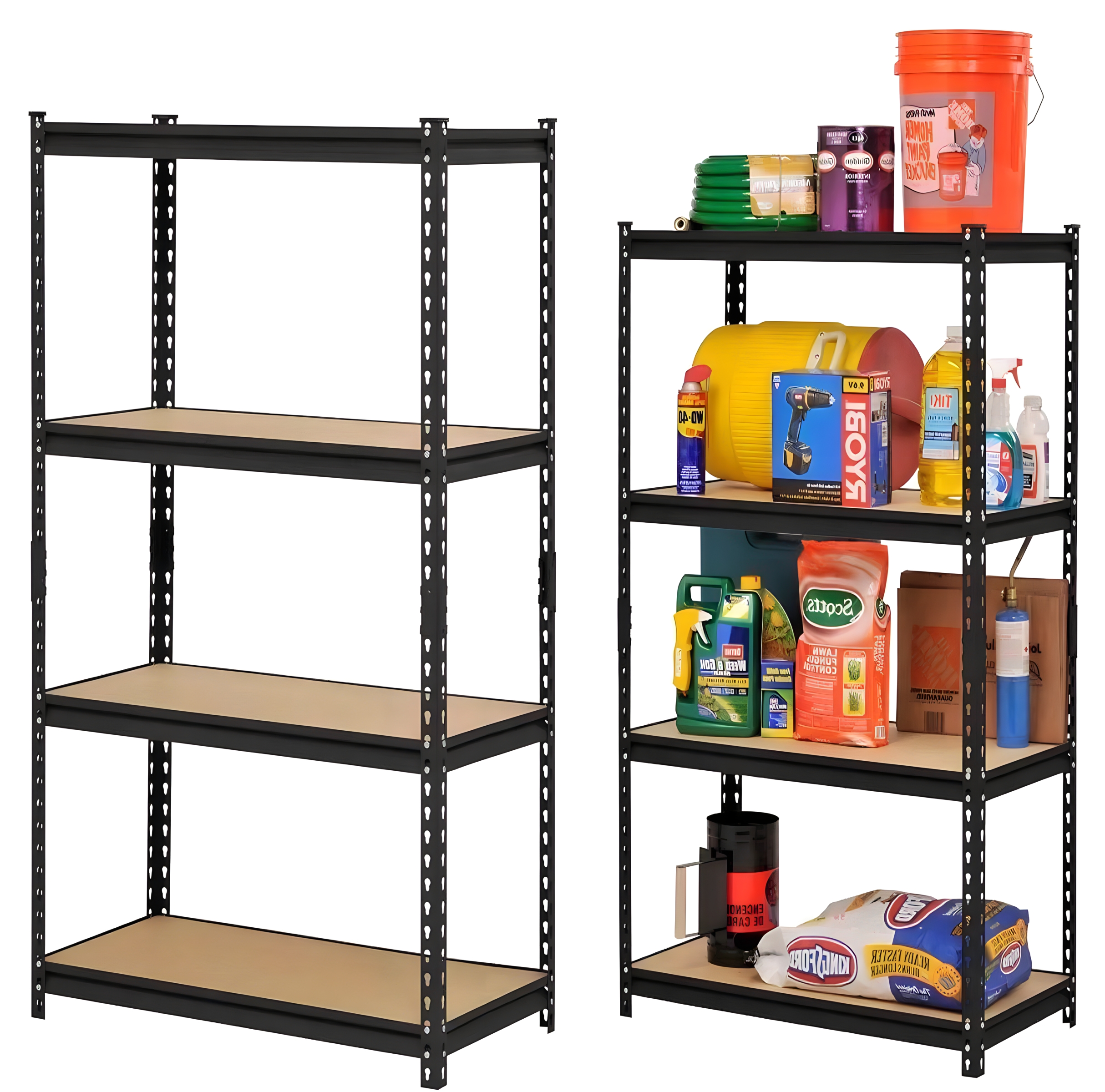 ESTANTE METÁLICO NEGRO 180X90X40 CAPACIDAD 500 KG X 5 REPISAS - 2