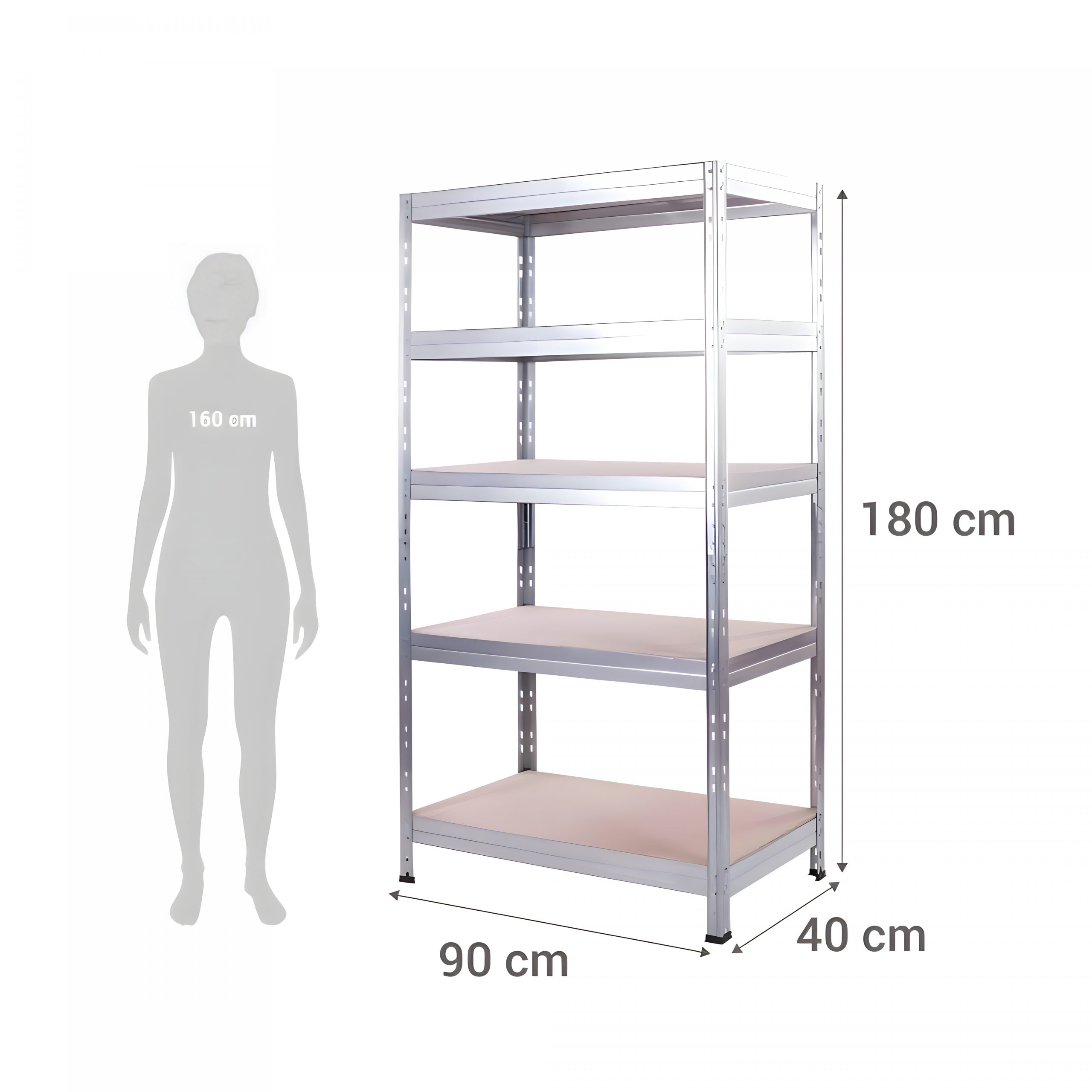 ESTANTE METÁLICO NEGRO 180X90X40 CAPACIDAD 500 KG X 5 REPISAS - 5