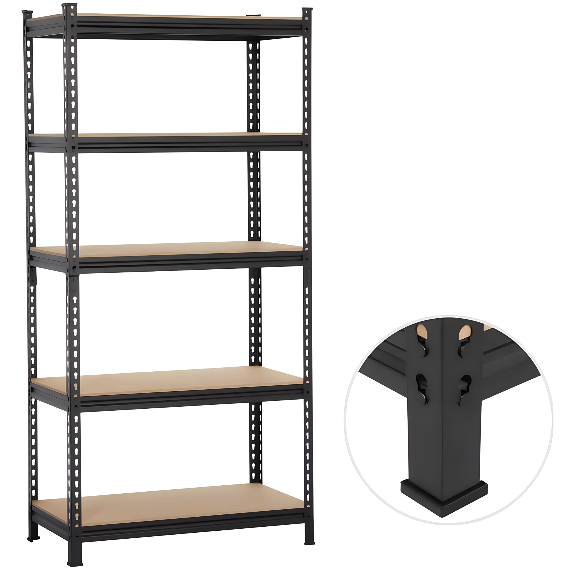 ESTANTE METÁLICO NEGRO 180X90X40 CAPACIDAD 500 KG X 5 REPISAS - 6