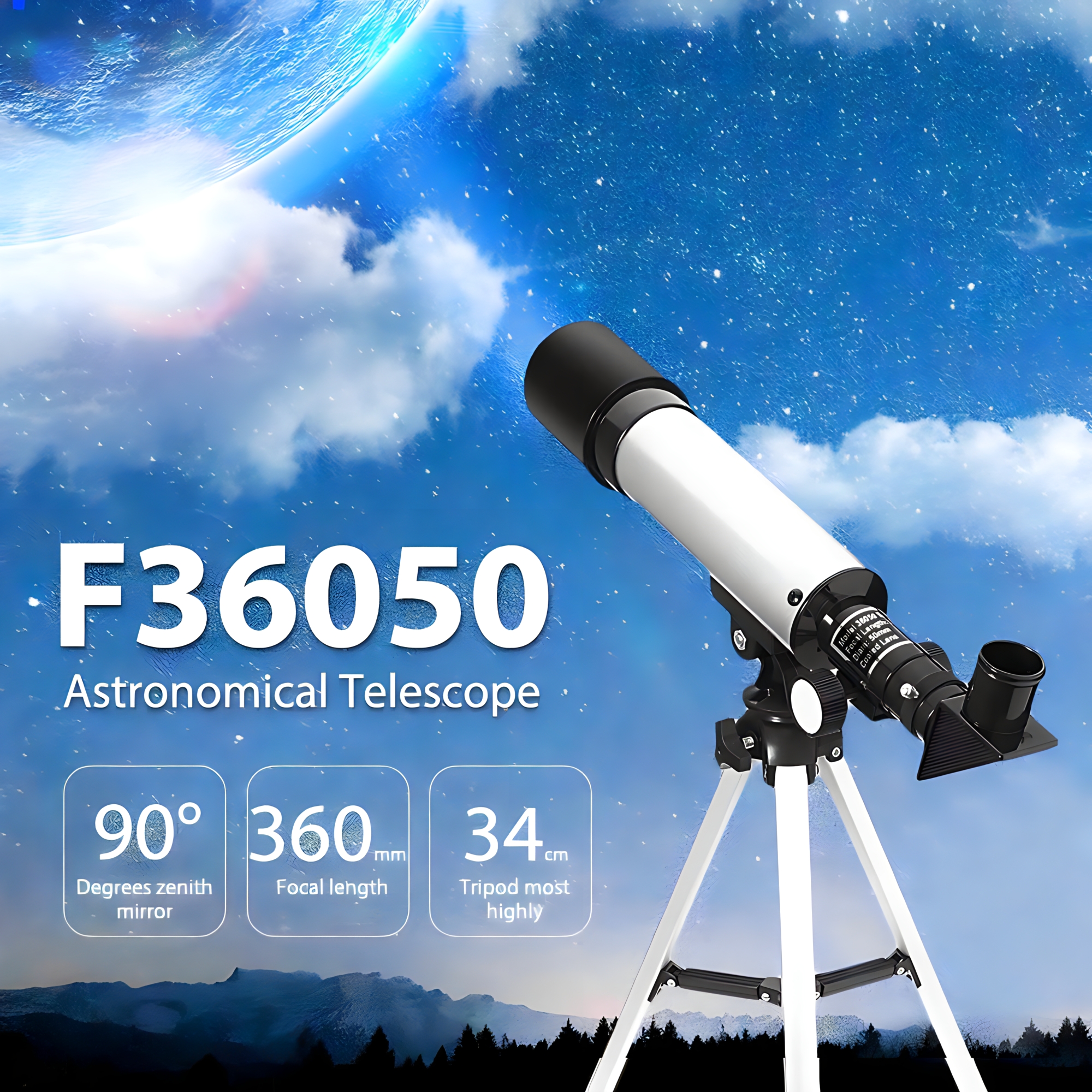 TELESCOPIO ASTRONOMICO MONOCULAR 90X ZOOM CON TRIPODE NIÑOS Y PRINCIPIANTES - 3