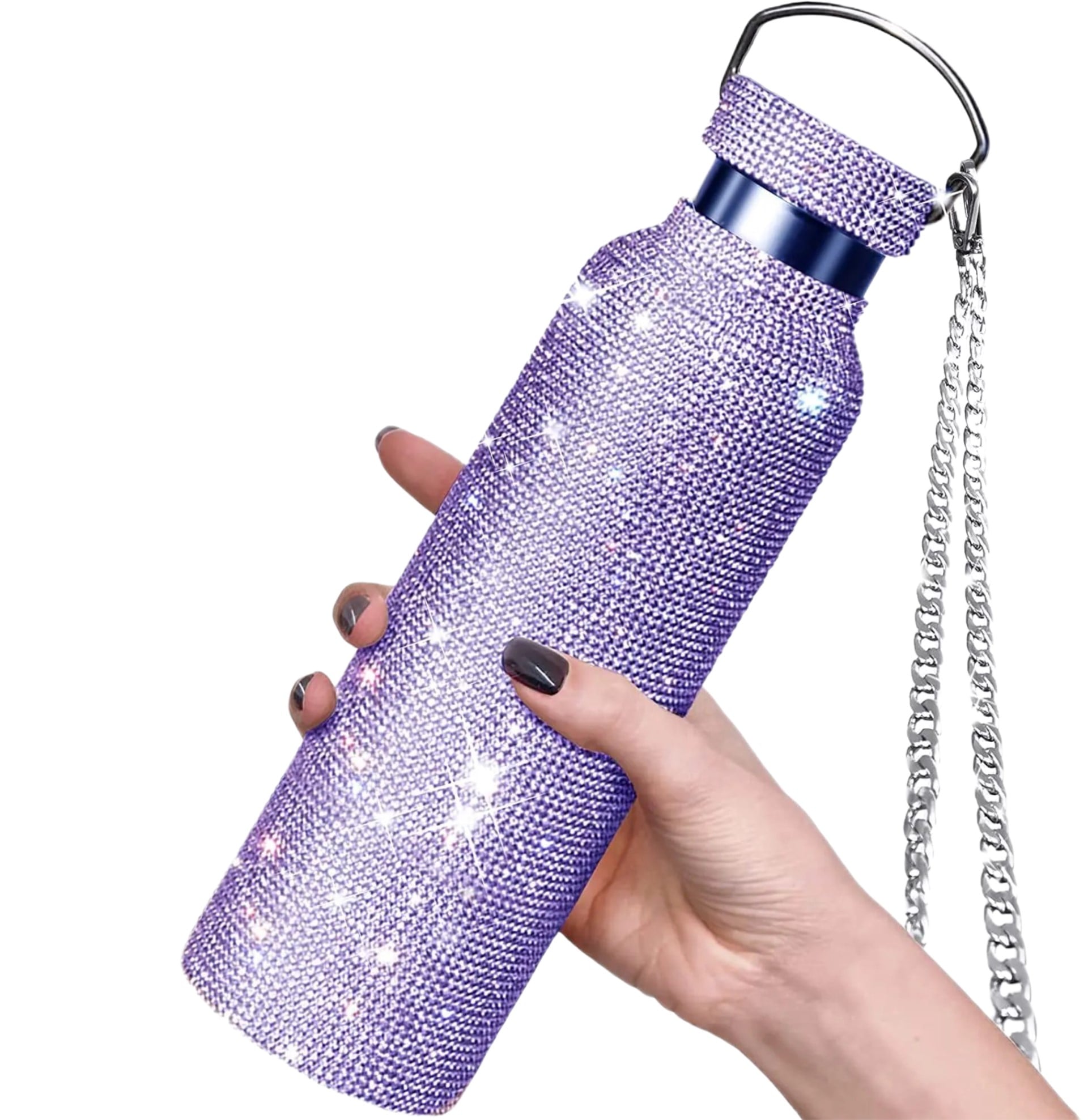 TERMO BOTELLA DE AGUA BRILLOS DIAMOND PURPLE 750 ML - 3