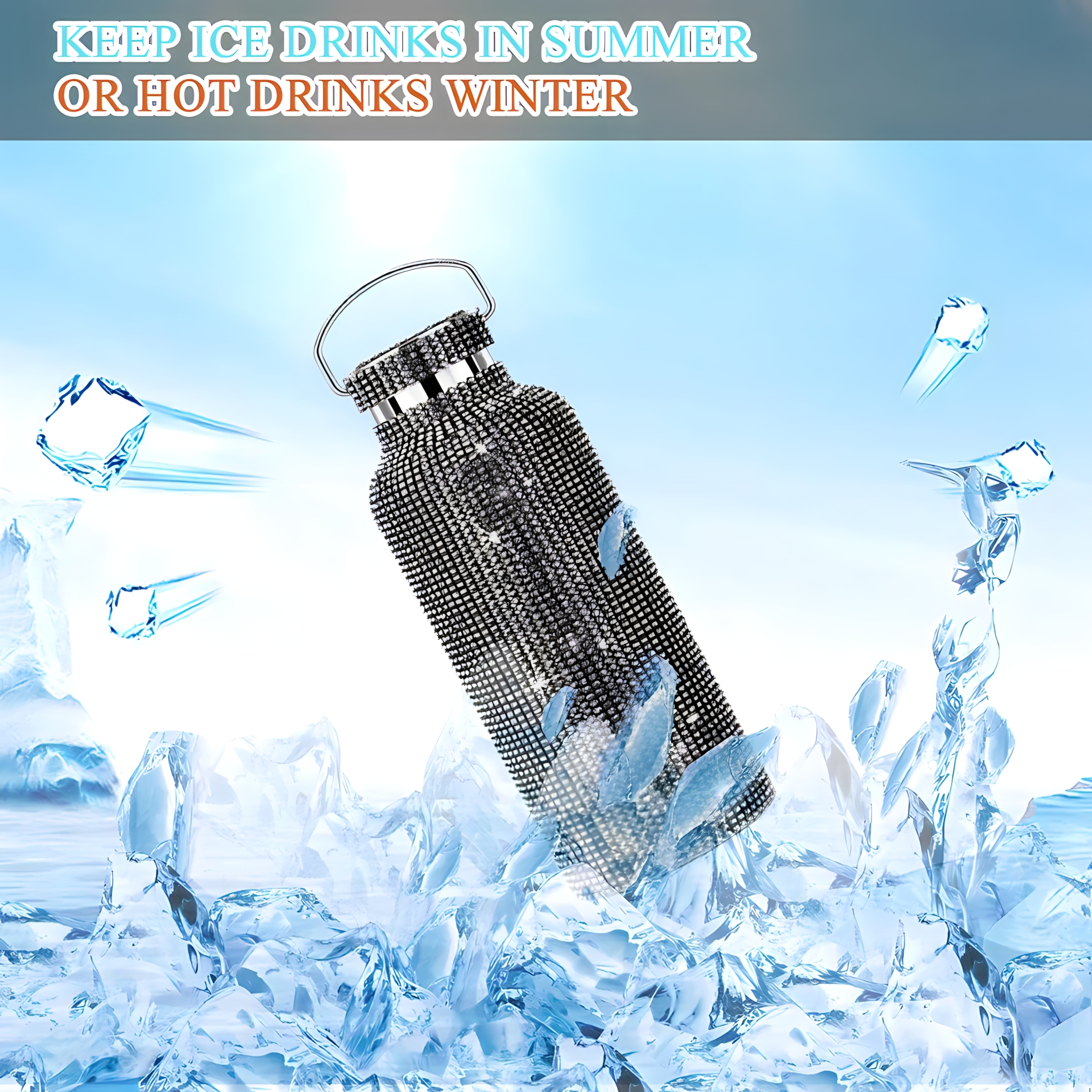 TERMO BOTELLA DE AGUA BRILLOS DIAMOND BLACK 750 ML - 5