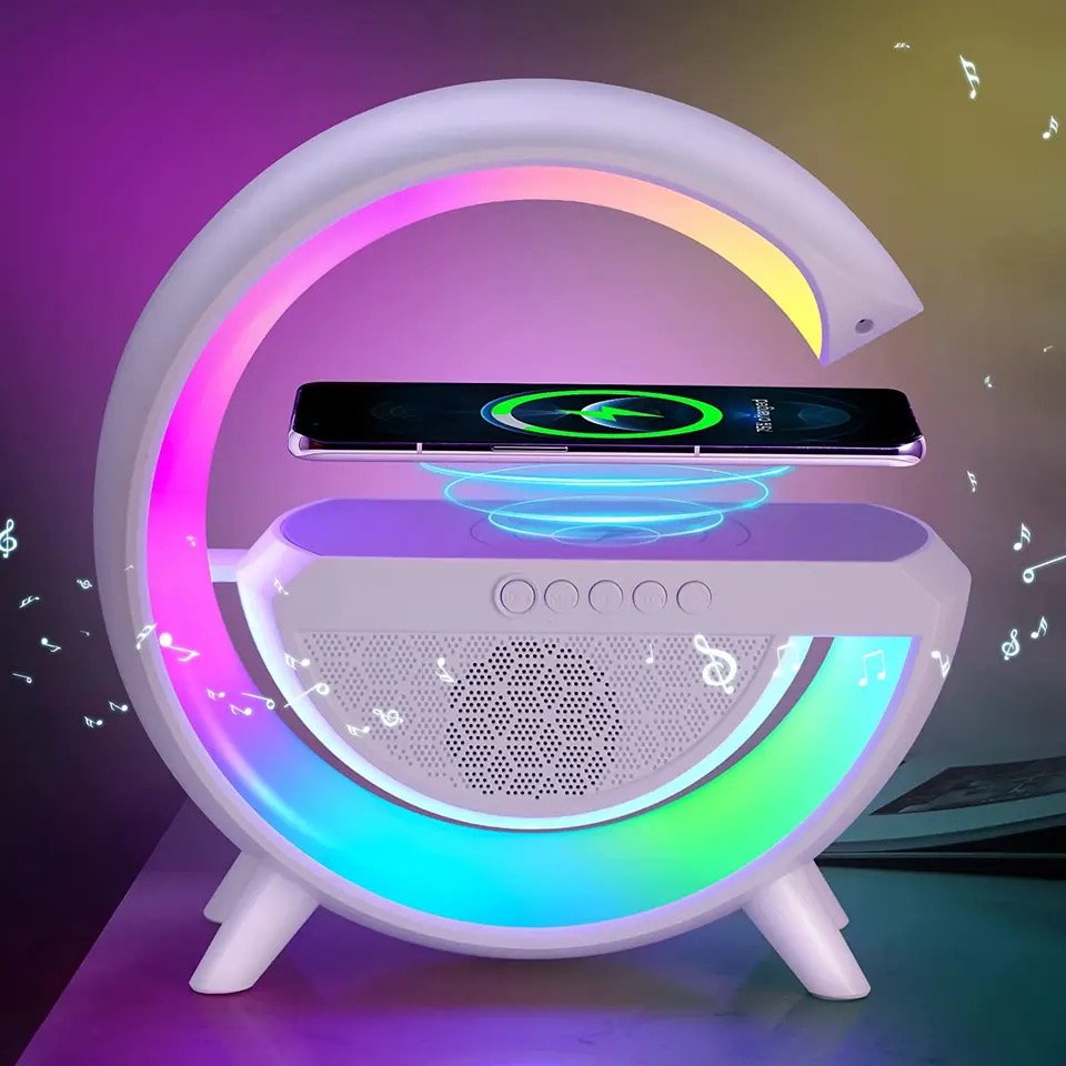 PARLANTE RGB LÁMPARA MESA MULTICOLOR CON CARGADOR INALAMBRICO - 3
