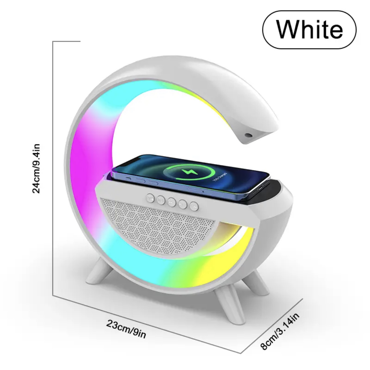 PARLANTE RGB LÁMPARA MESA MULTICOLOR CON CARGADOR INALAMBRICO - 7