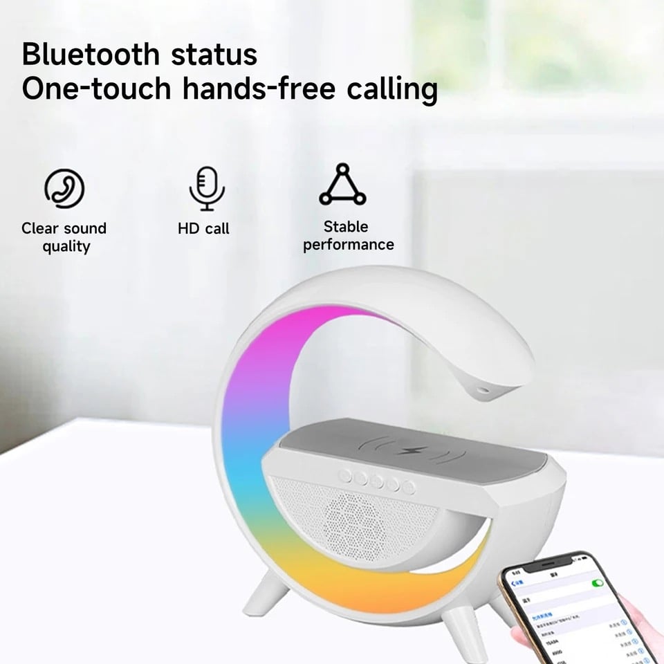 PARLANTE RGB LÁMPARA MESA MULTICOLOR CON CARGADOR INALAMBRICO - 9