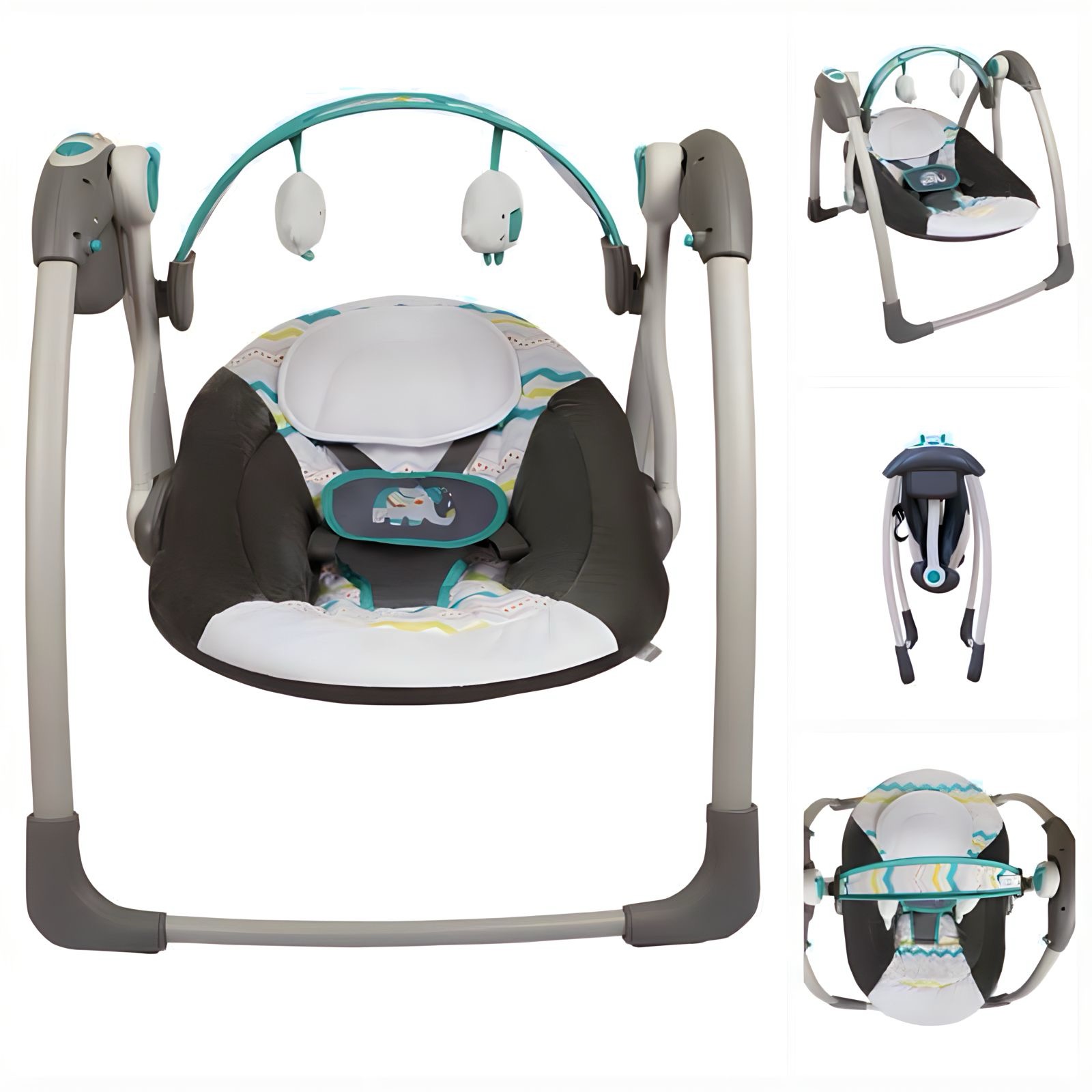 SILLA MECEDORA PARA BEBÉS RECLINABLE AJUSTABLE CON MÚSICA - 6