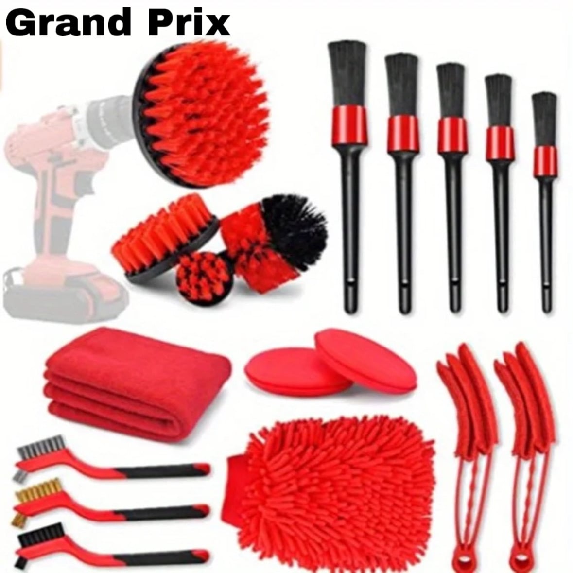 KIT DE LIMPIEZA PARA AUTOS EXTERIOR E INTERIOR SET 18 PIEZAS - 1