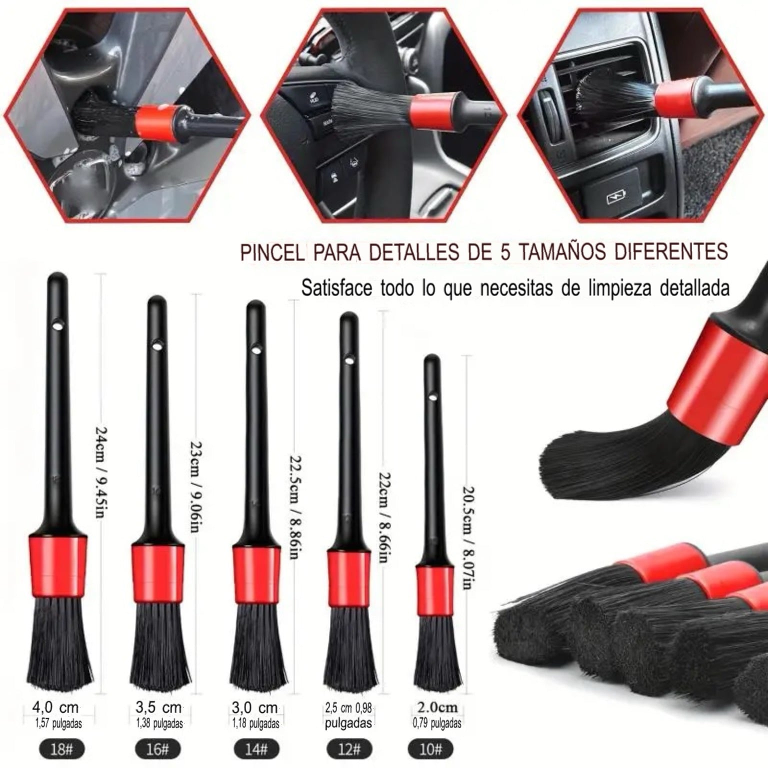 KIT DE LIMPIEZA PARA AUTOS EXTERIOR E INTERIOR SET 18 PIEZAS - 3
