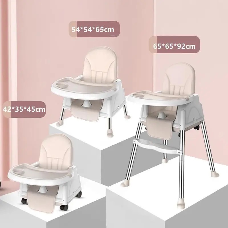 SILLA COMER BEBÉS PORTÁTIL AJUSTABLE 3 EN 1 BEIGE - 8