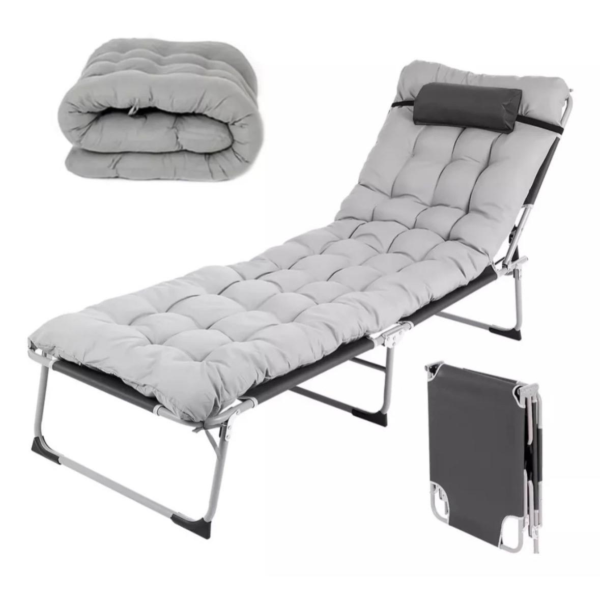 CAMA PORTÁTIL PLEGABLE MULTI POSICIÓN SILLA DE CAMPING - 1