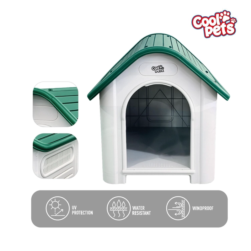 CASA PERRO CP002 COOL PETS PEQUEÑA TECHO VERDE 75X59X66 CM - 6