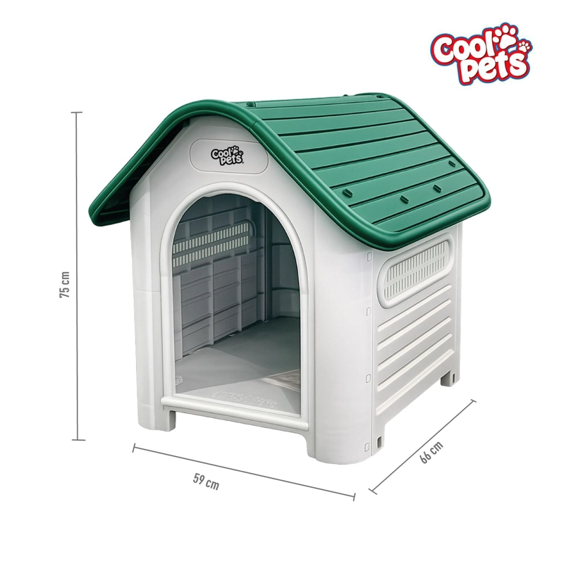 CASA PERRO CP002 COOL PETS PEQUEÑA TECHO VERDE 75X59X66 CM - 7