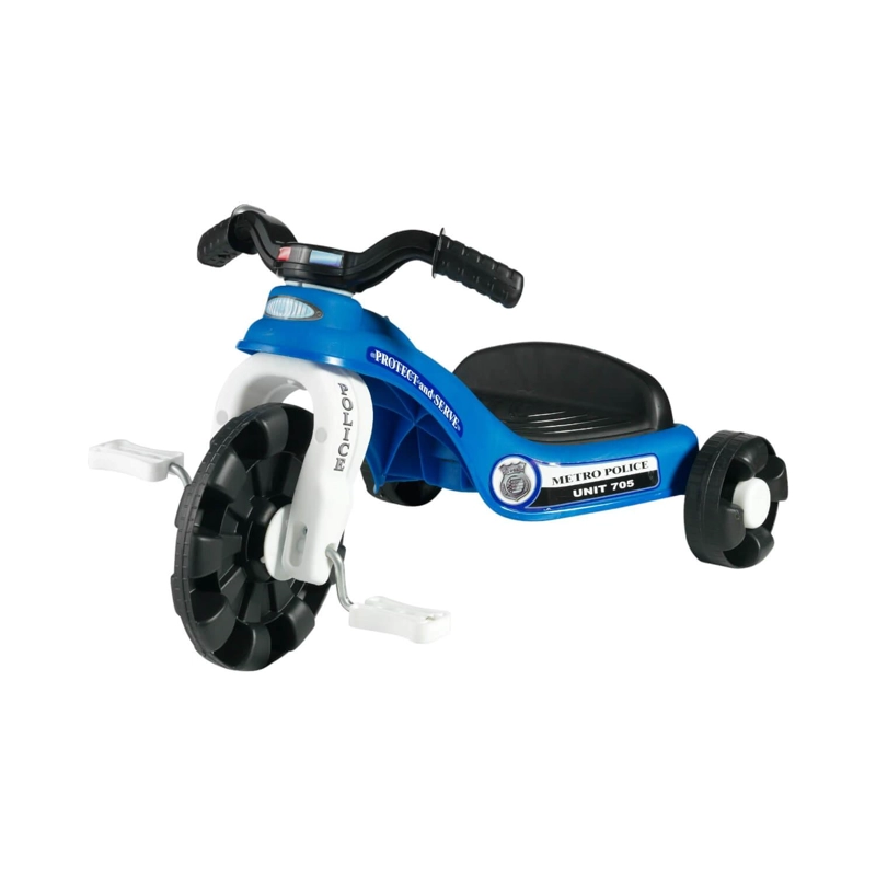 TRICICLO AMERICAN PLASTIC AP30040 A PEDALES POLICIAL 62X42X36 CM - 1
