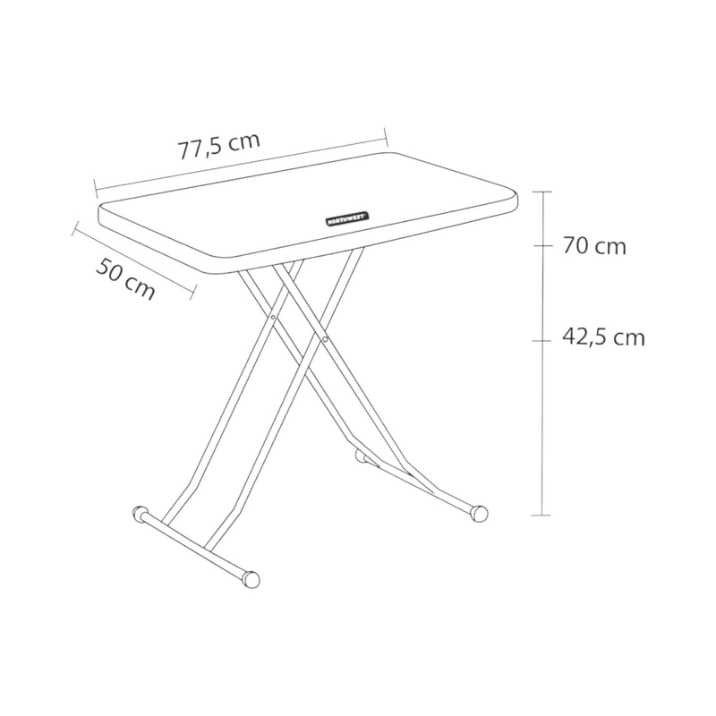 MESA PLEGABLE RECTANGULAR AJUSTABLE 77.5X50X70 CMS NORTHWEST - 3