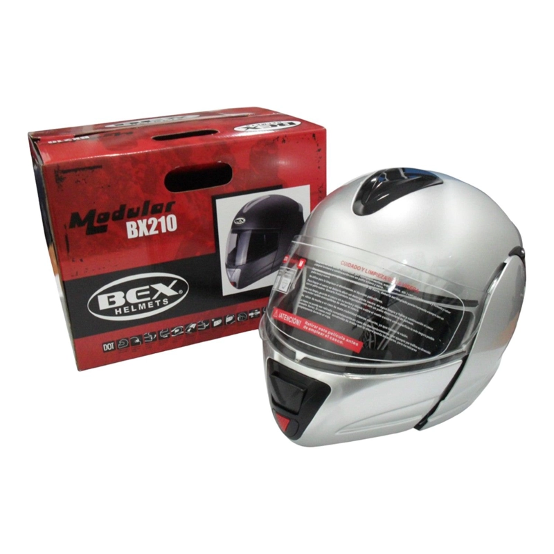 CASCO FULL FACE BX210 TALLA M SILVER BEX CERTIFICADO DOT - 2