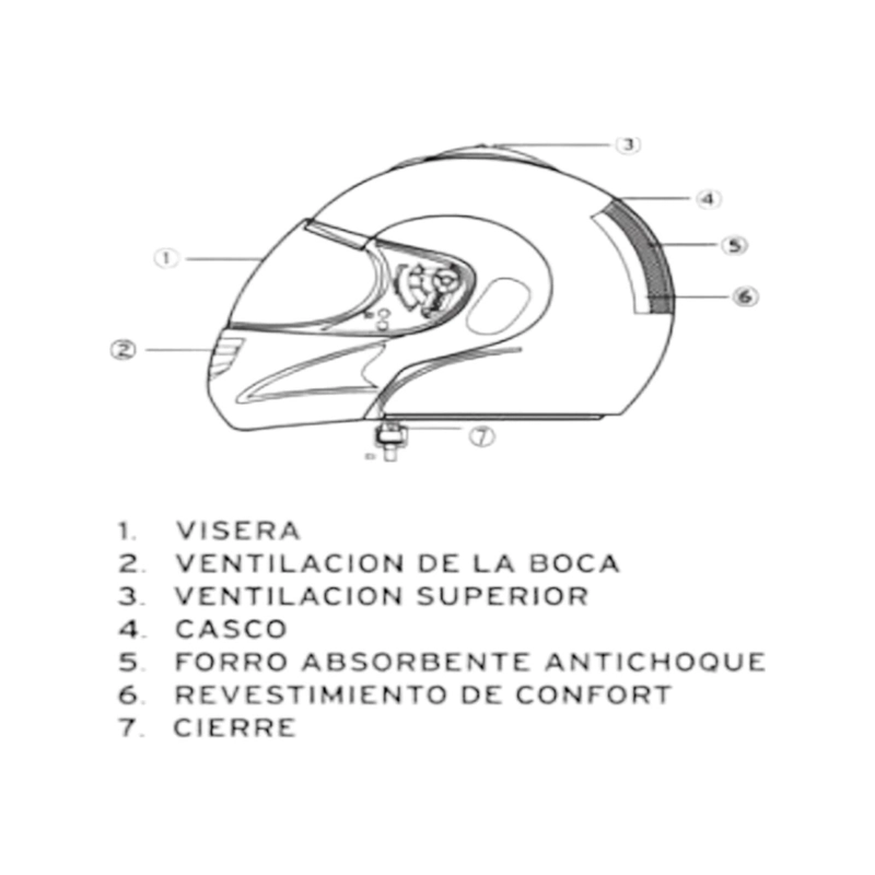 CASCO FULL FACE BX210 TALLA M SILVER BEX CERTIFICADO DOT - 8