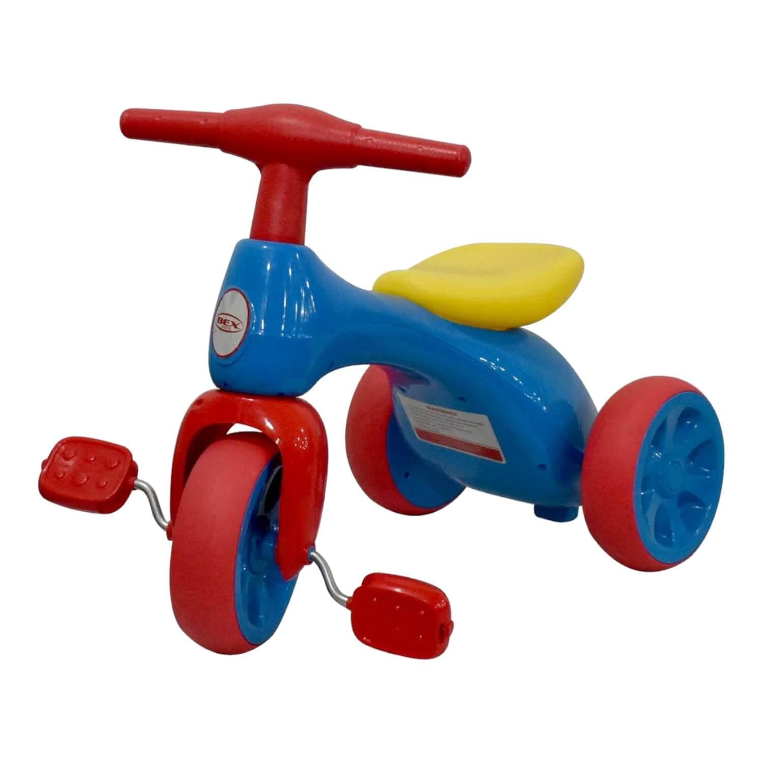 TRICICLO CORREPASILLO BEX ROD014 AZUL APRENDIZAJE CON PEDALES - 2