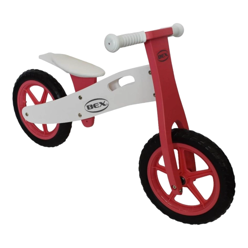 BICICLETA MADERA EQUILIBRIO APRENDIZAJE BEX BIC001 ROJO SIN PEDAL ROSA - 1