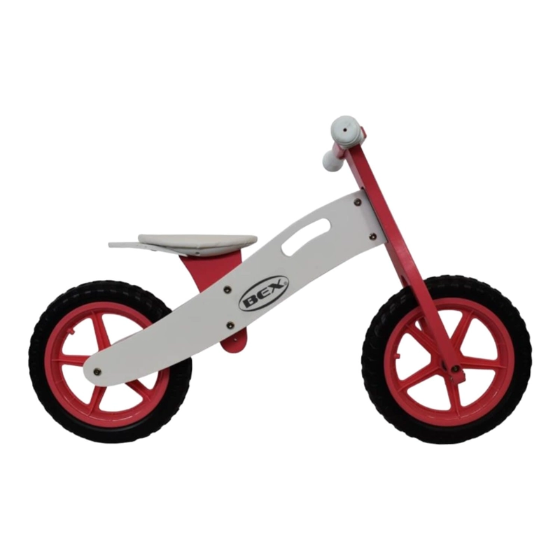 BICICLETA MADERA EQUILIBRIO APRENDIZAJE BEX BIC001 ROJO SIN PEDAL ROSA - 4