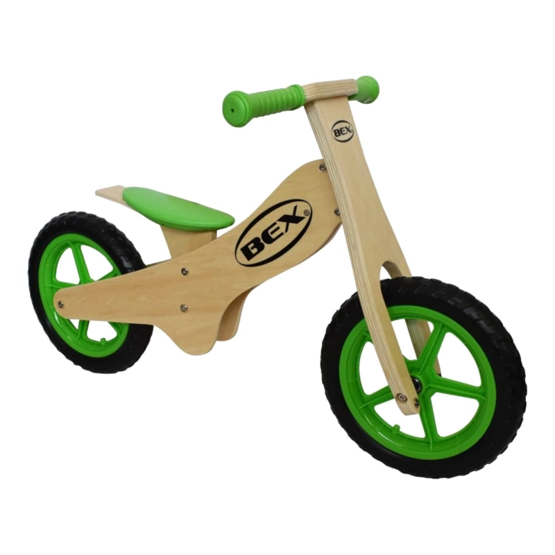 BICICLETA MADERA EQUILIBRIO APRENDIZAJE SIN PEDAL GRIS BEX - 5