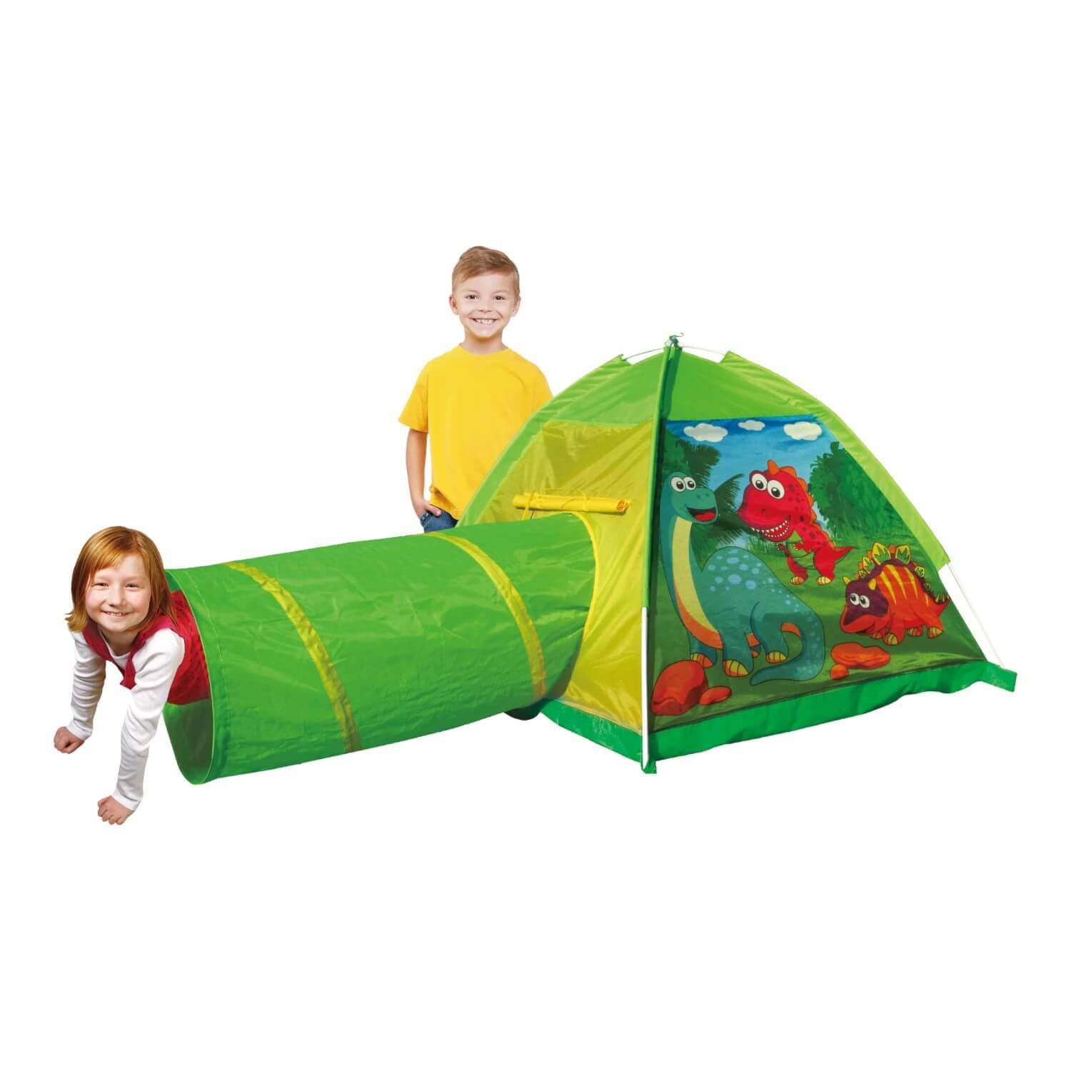 TIENDA CARPA TUNEL DINOSAURIO VERDE 170X112X94CM GAMEPOWER - 2