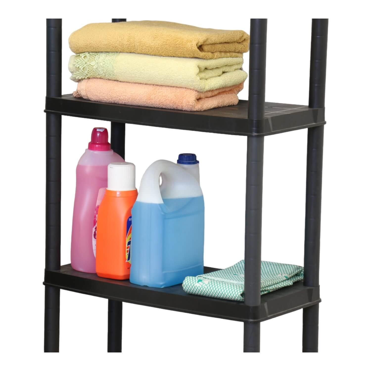 ESTANTE REPISA RACK PLASTICO 5 NIVELES 61X31X172CM NEGRO RAM - 2