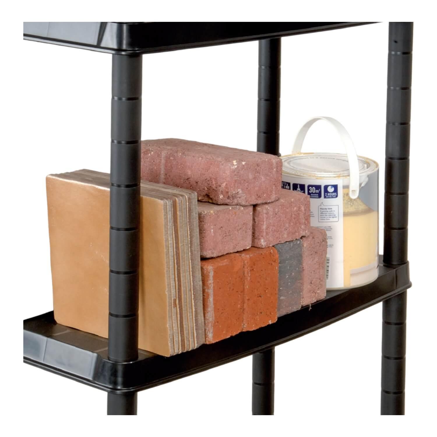ESTANTE REPISA RACK PLASTICO 5 NIVELES 61X31X172CM NEGRO RAM - 3