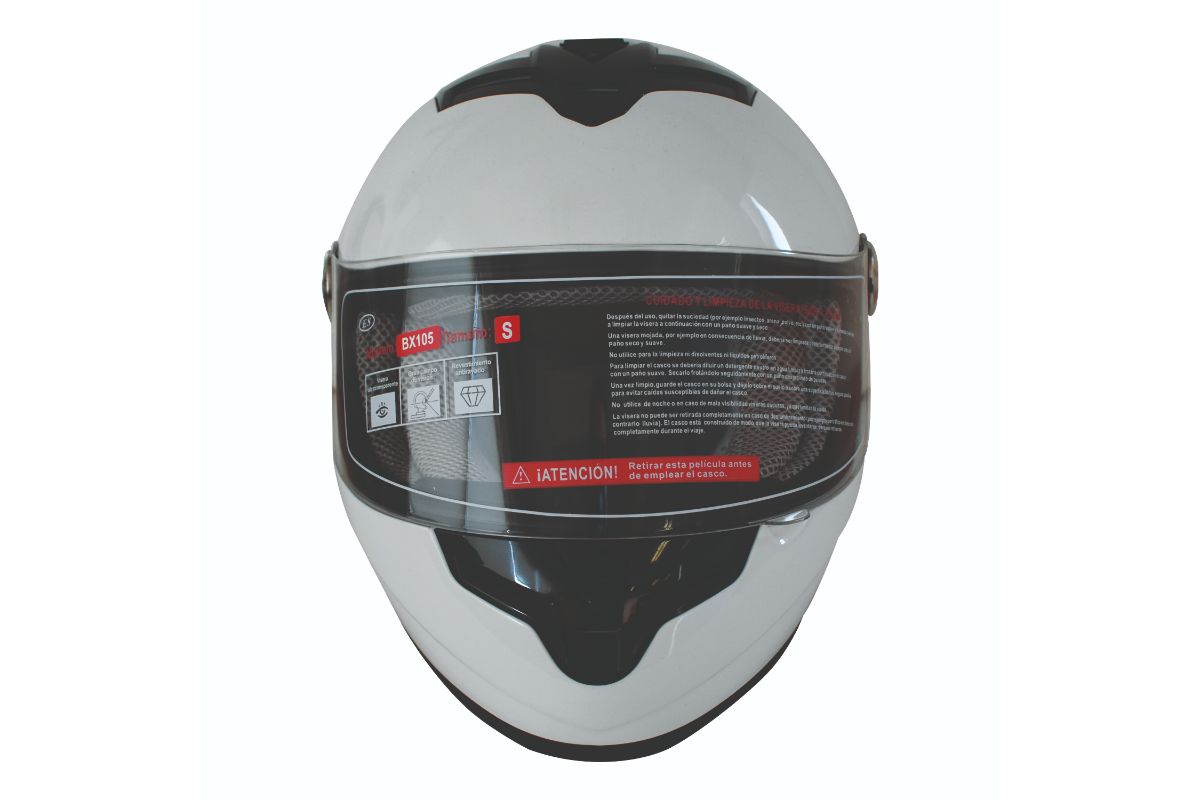 CASCO COMPLETO INTEGRAL CON VENTILACION TALLA L COLOR BLANCO - 4