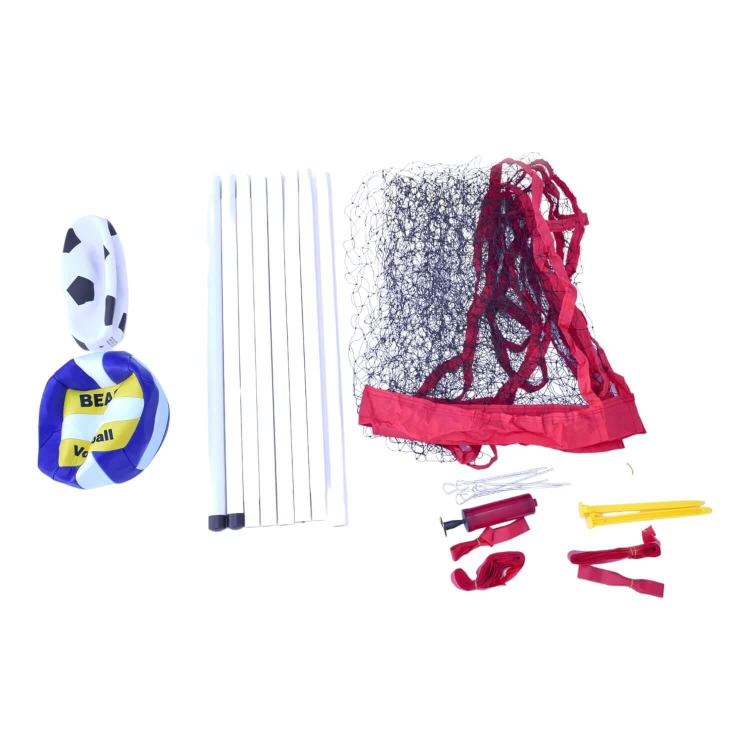 SET RED DE VOLLEY + 2 PELOTAS + CINTAS + ESTACAS GAMEPOWER - 1