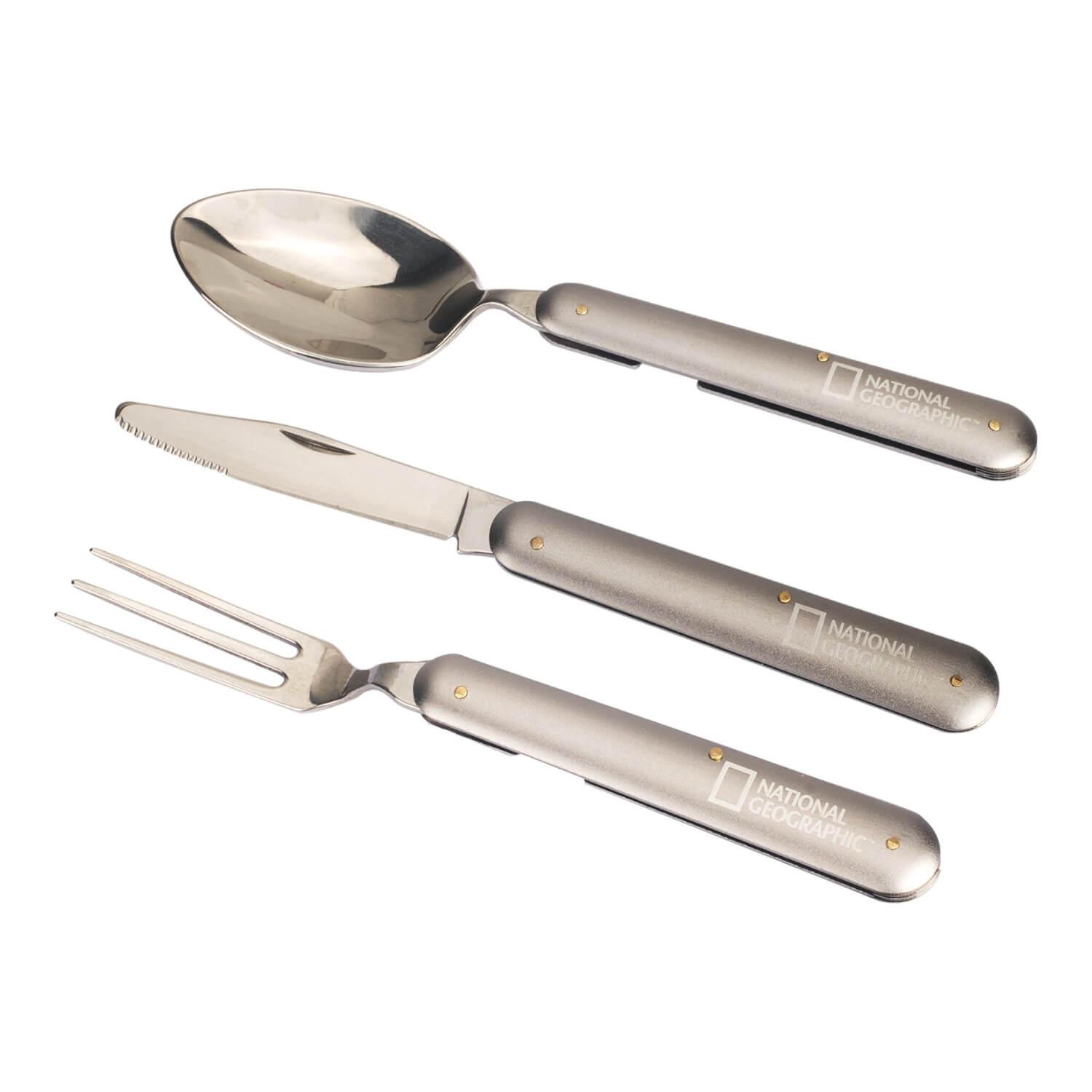 SET NATIONAL GEOGRAPHIC CUBIERTOS 1 PERSONA ACERO INOXIDABLE - 3