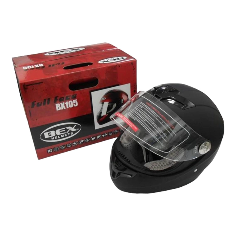 CASCO FULL FACE BX105 TALLA M COLOR FLAT BLACK CERITIFICACION ECE BEX - 2