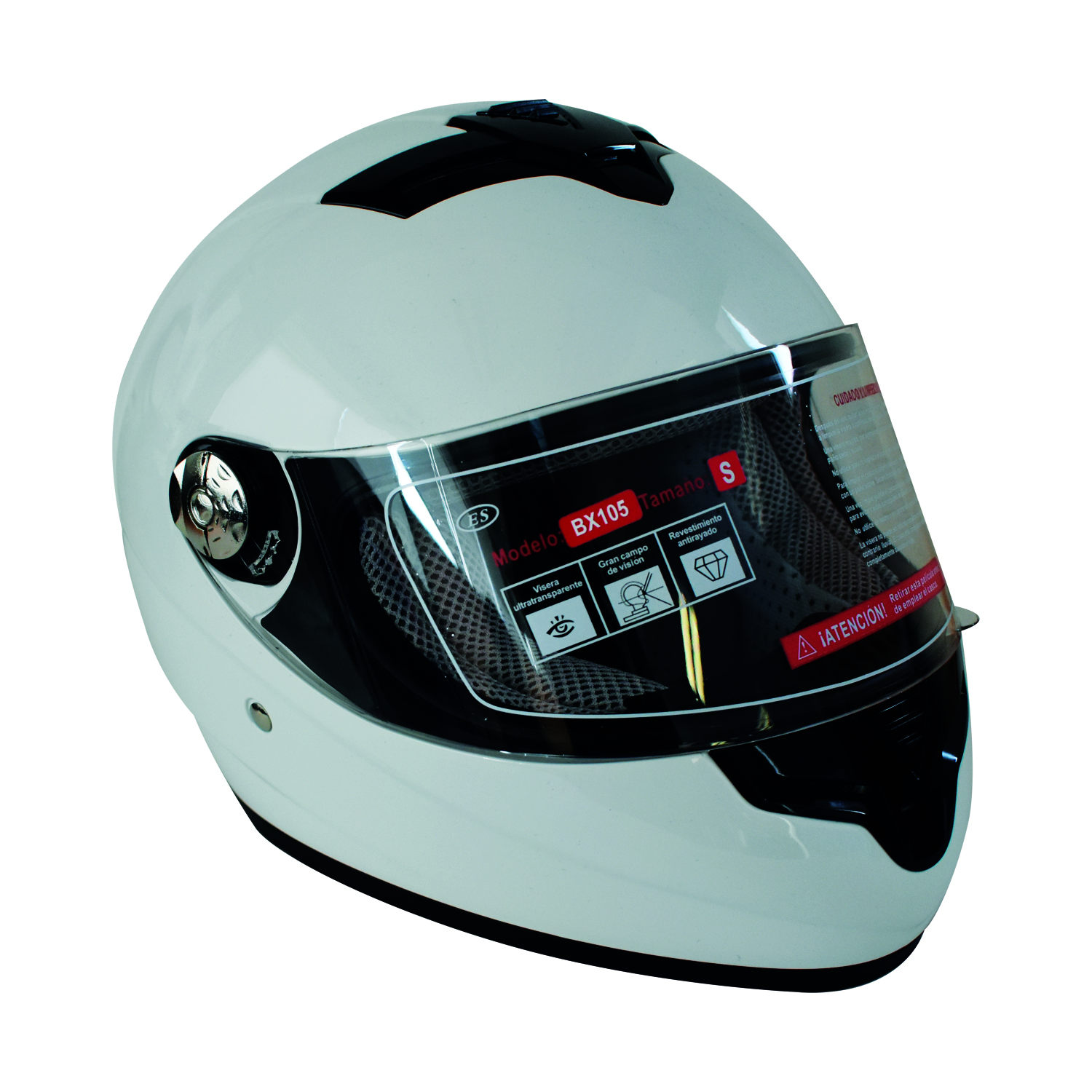 CASCO COMPLETO INTEGRAL CON VENTILACION TALLA M COLOR BLANCO - 3